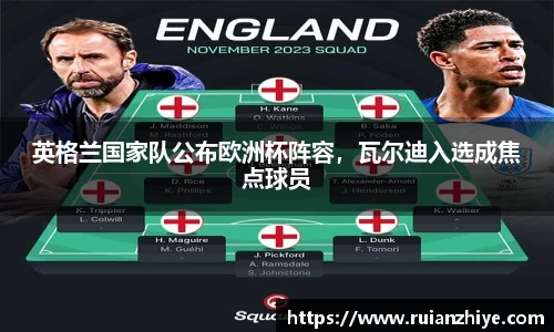 英格兰国家队公布欧洲杯阵容，瓦尔迪入选成焦点球员